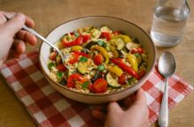 Insalata d’orzo fredda con verdure grigliate: fresca, sana e colorata!