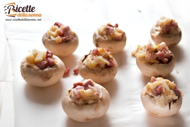 8 funghi ripieni con pancetta