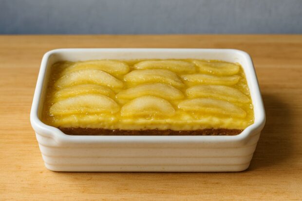 Terrina con crema, cioccolato e pere