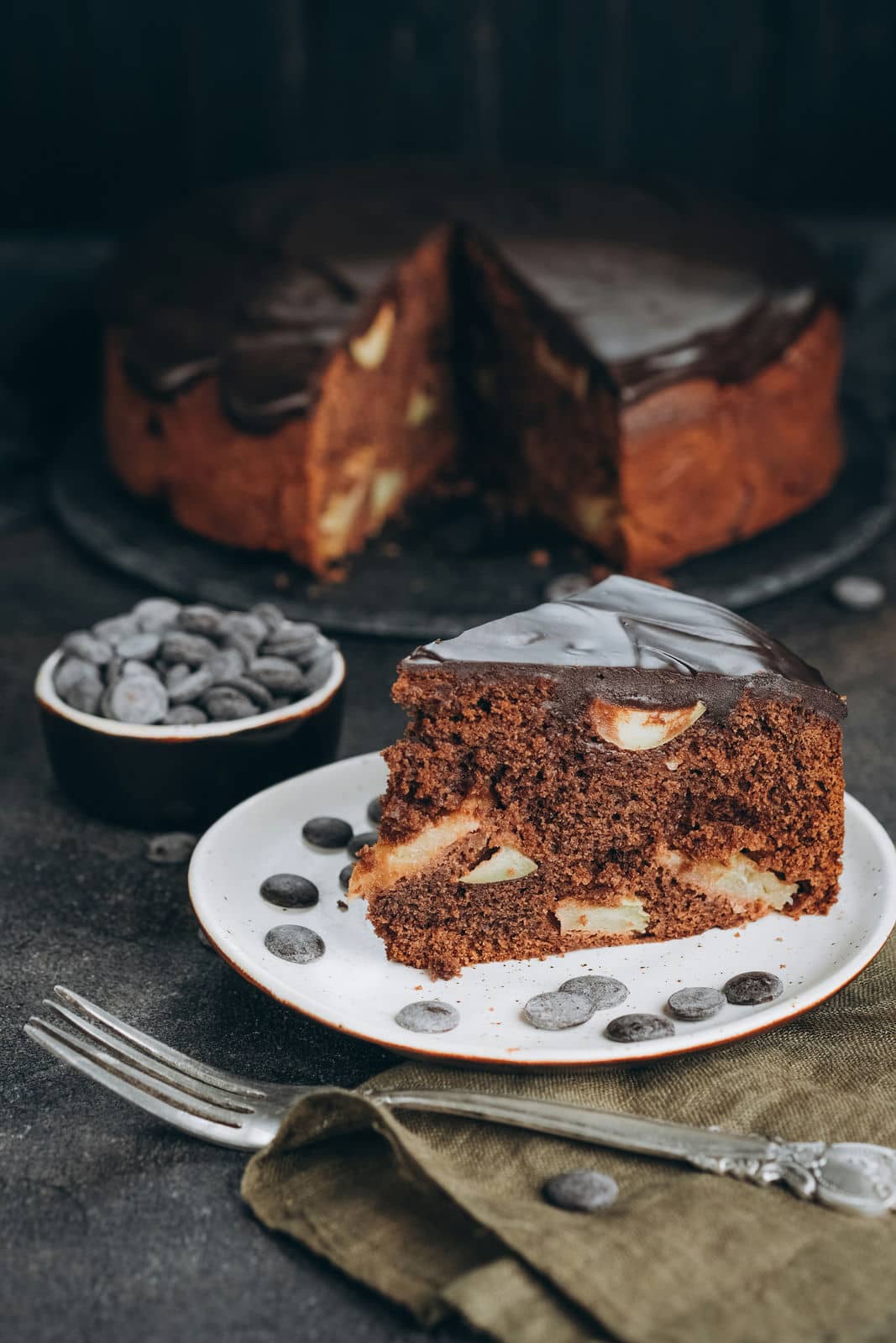 torta con mele e cioccolato