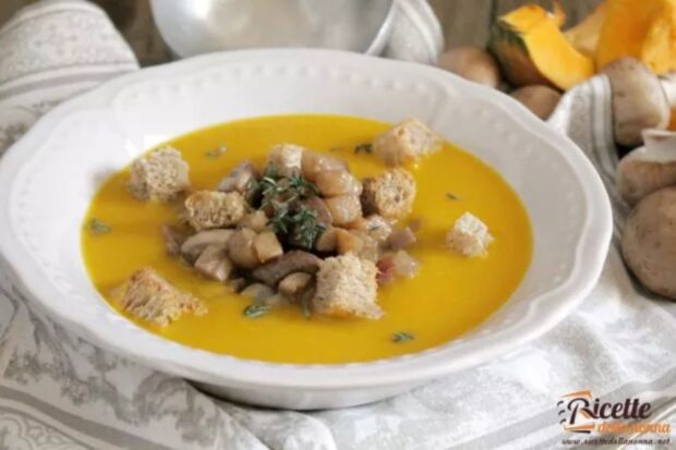 Vellutata di zucca e funghi