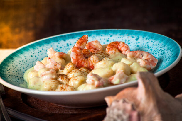 gnocchi con zucca e mazzancolle