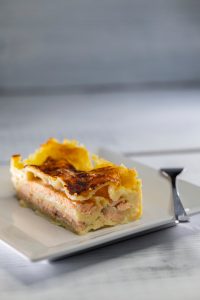 lasagne al salmone e pistacchio