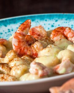 gnocchi con zucca e mazzancolle