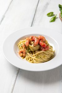 linguine pesto e gamberi