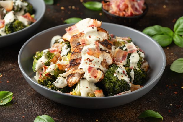 pollo, panna e bacon