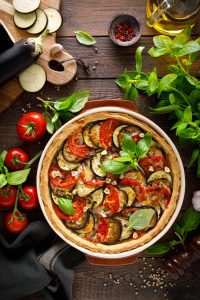 torta salata di melanzane e pomodori