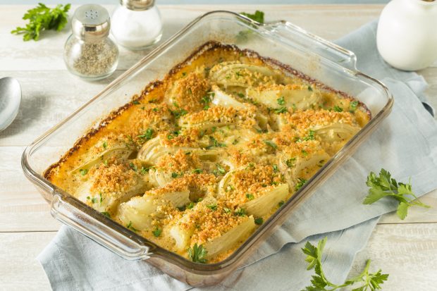 Finocchi gratinati al forno con besciamella