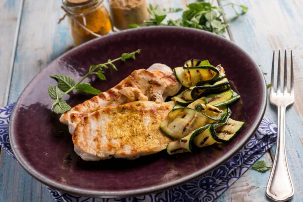 pollo e zucchine in padella