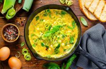 Frittata con porri al forno