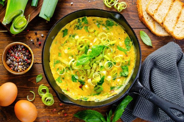 frittata con porri al forno