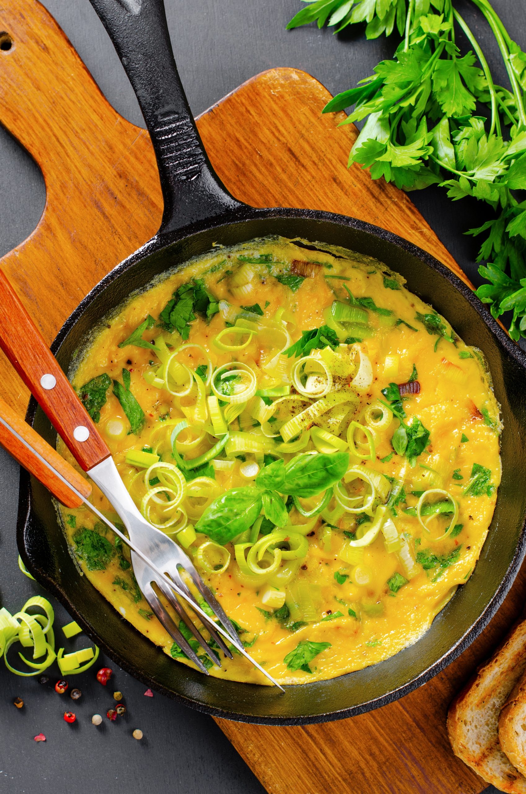 frittata con porri al forno