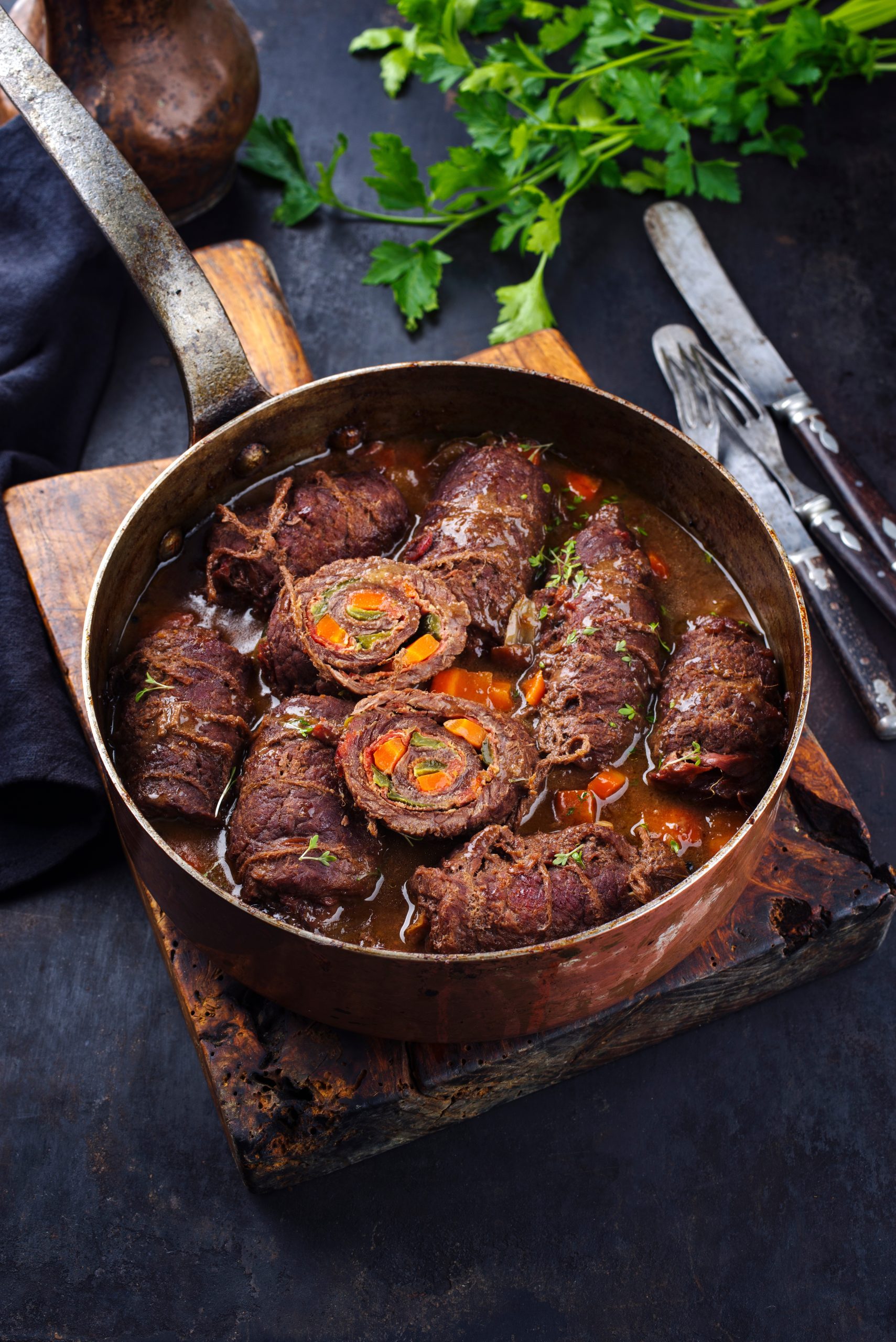 Involtini di carne in padella