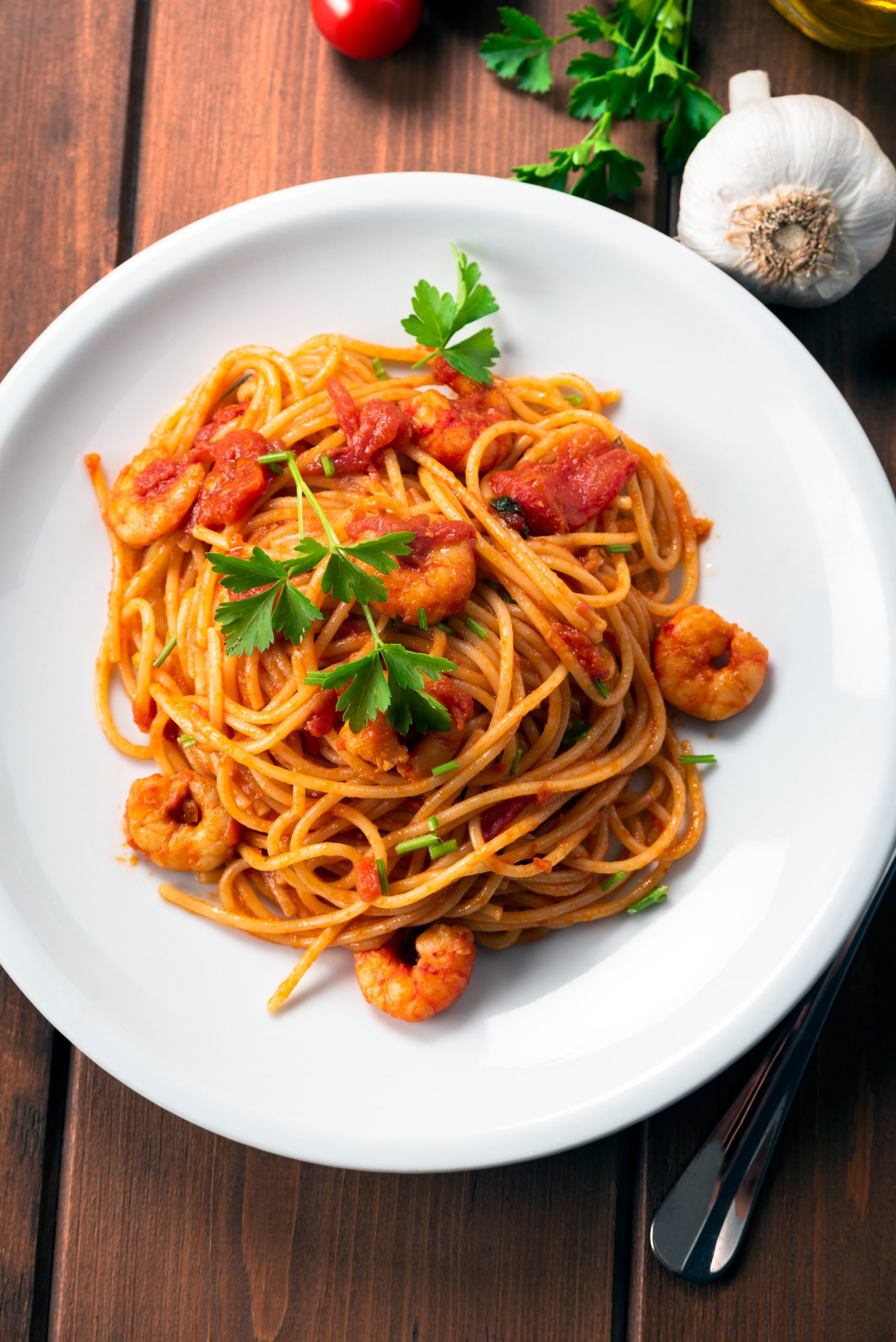 spaghetti al ragù di gamberi