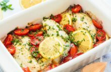 Filetti di merluzzo al forno con pomodorini
