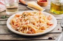 Pasta agli scampi in bianco