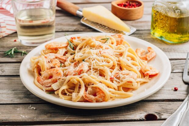 pasta scampi in bianco