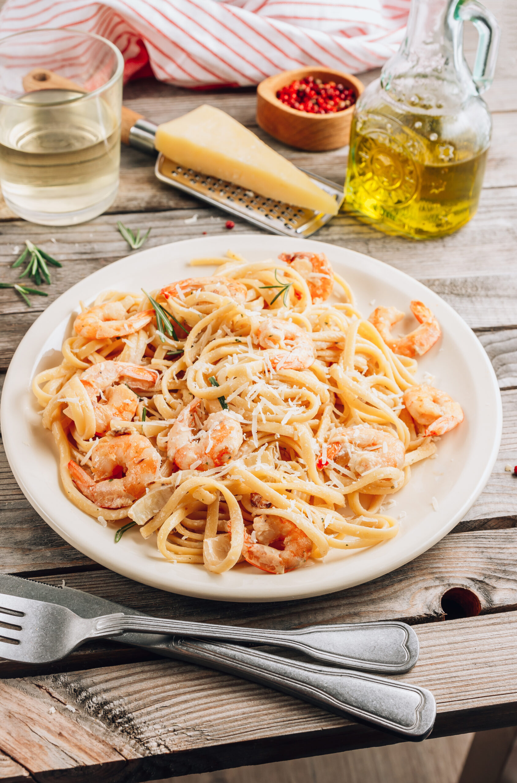 pasta agli scampi in bianco
