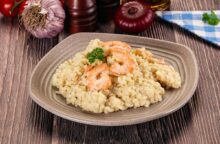 Risotto carciofi e gamberi