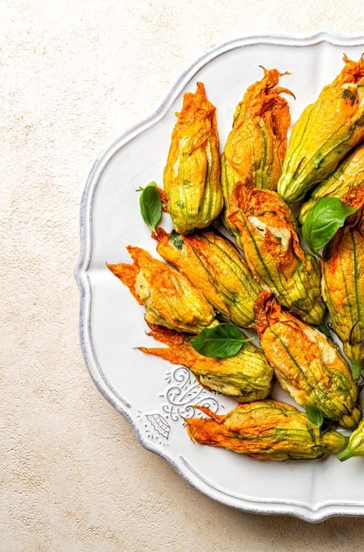 fiori di zucca ripieni al forno