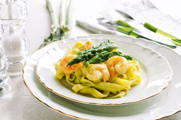 Pasta asparagi e gamberetti