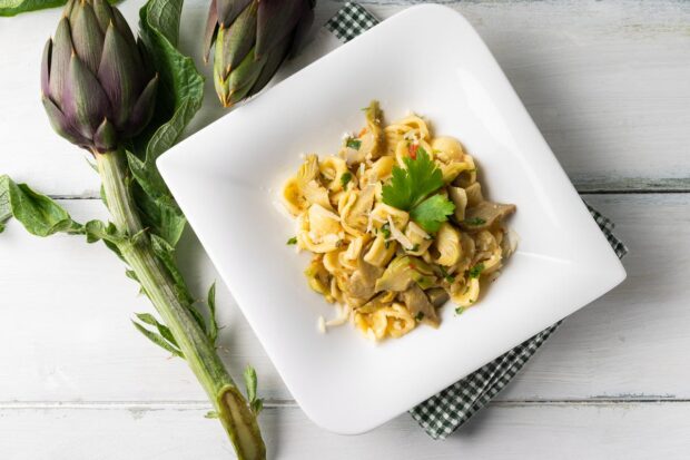 pasta carciofi e salmone