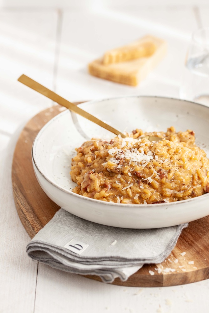 Risotto pere e speck, ricetta