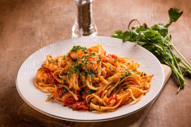 pasta mazzancolle pomodorini